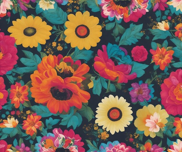 A colorful floral pattern with the word love on it.