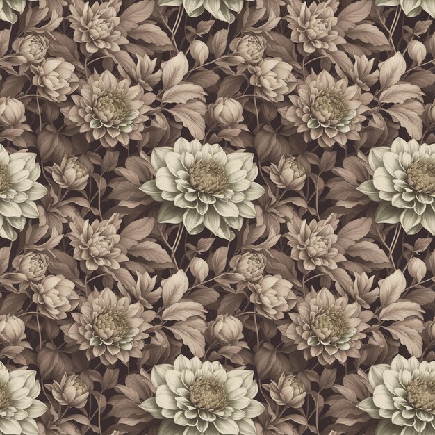 写真 カラフルな花の繰り返しパターン繊維包装包装紙壁紙本のためのシームレスなパターン