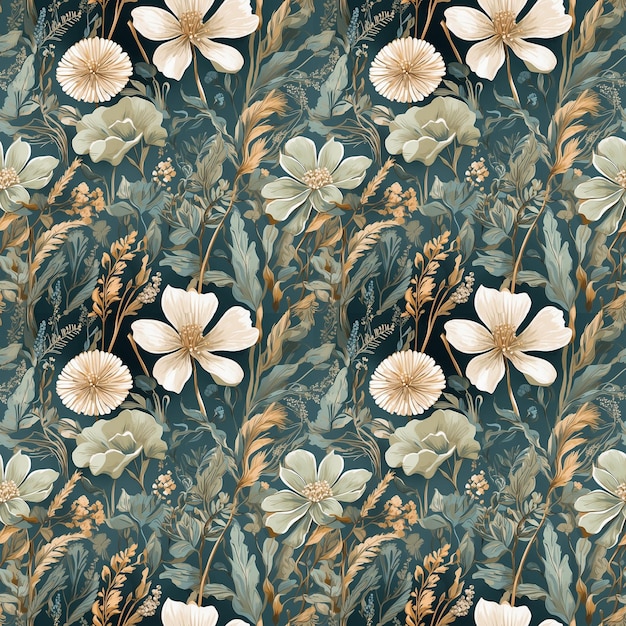 화려한 꽃 반복 패턴 섬유 포장 포장용 무 ⁇  패턴 책 벽지