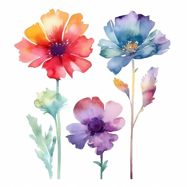 Colorful floral shapes