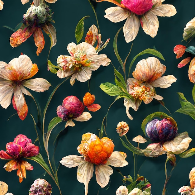 colorful floral wallpaper seamless