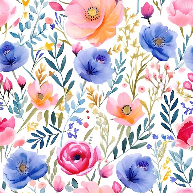 a colorful floral wallpaper with different flowers