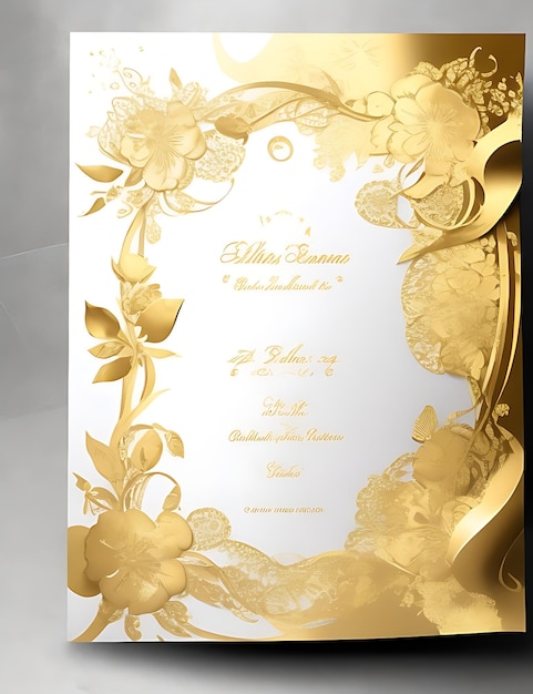 Colorful Floral Wedding Invitation Card Vector Template