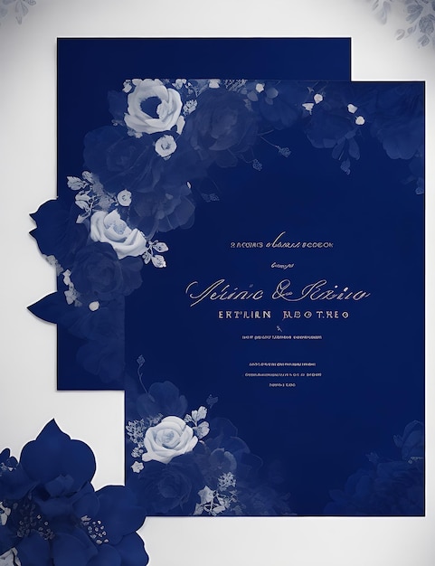 Photo colorful floral wedding invitation card vector template
