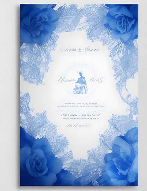 Colorful Floral Wedding Invitation Card Vector Template