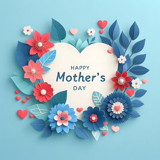 a colorful floral wreath with the words happy mothers day on it