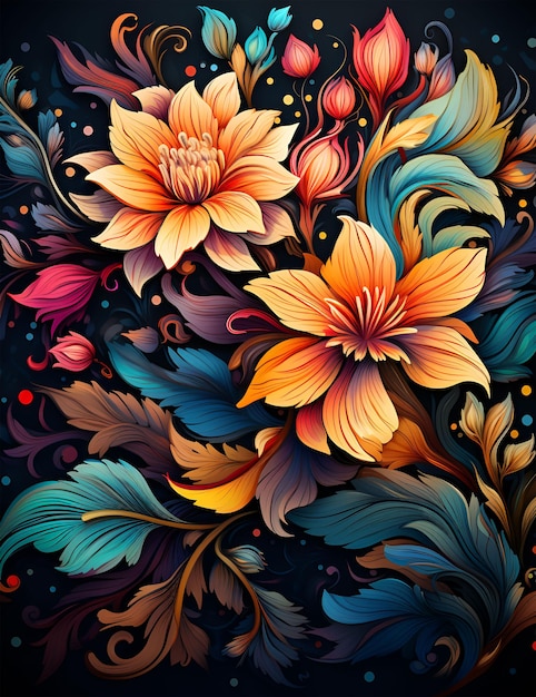 A colorful flower art generated by AI