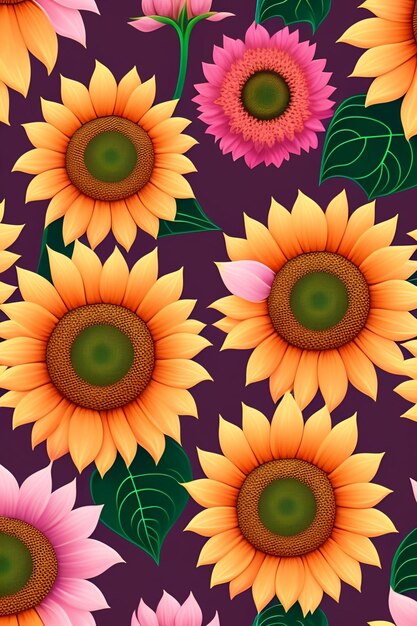 Photo colorful flower background ai generate