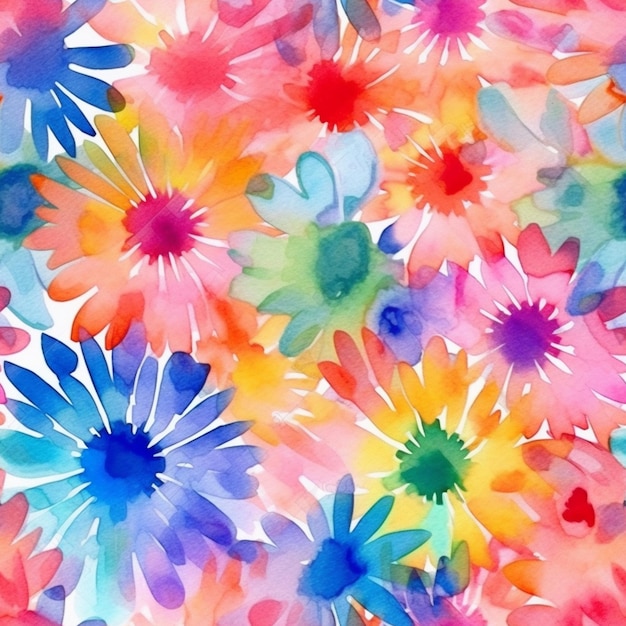 A colorful flower background with a blue flower background.