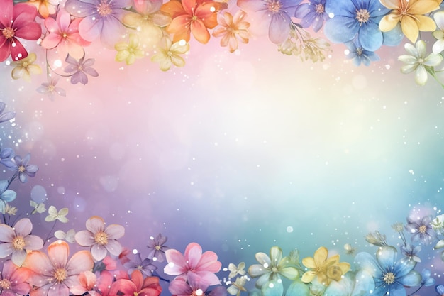 colorful flower background with copy space