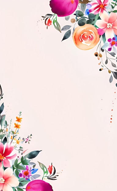 A colorful flower background with a pink background