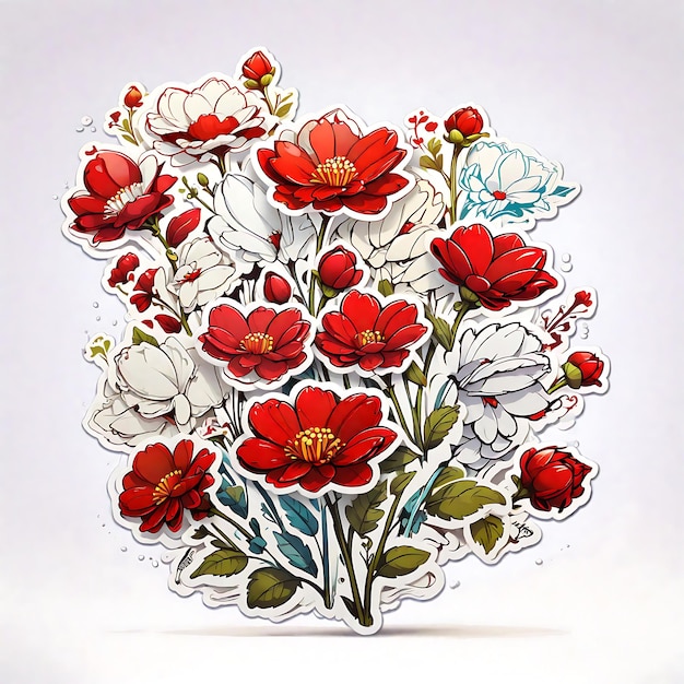 Colorful Flower Beauty Inspiring Stickers