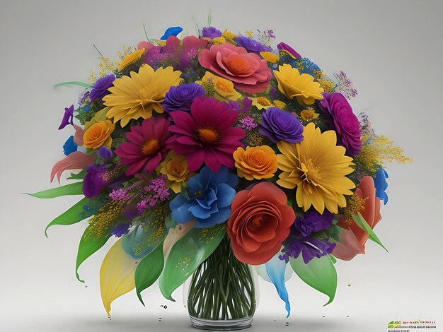 Colorful flower bouquet wallpaper