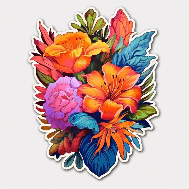  바탕 에 있는 다채로운 꽃 그림