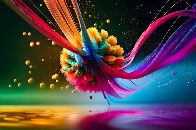 A colorful flower is painted with different colors and colors