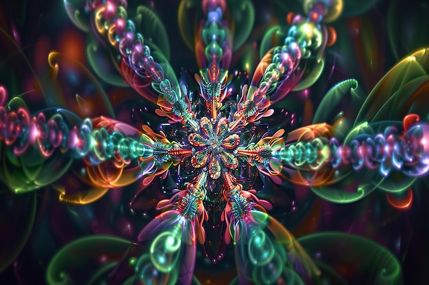 色とりどりの花が多色の画像に描かれています