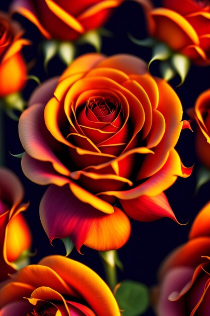 A colorful flower wallpaper that says'orange'on it