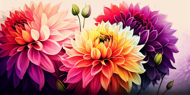 花を背景にしたカラフルな花の壁紙