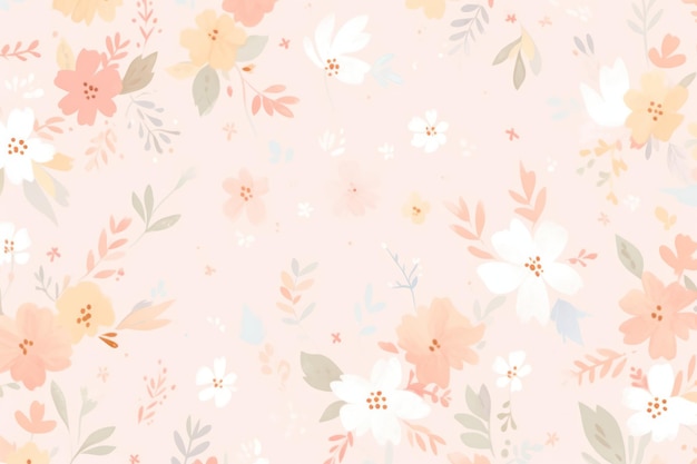 Colorful Flower Watercolor Pattern Background Wallpaper Valentine's Day Banner Abstract Winter