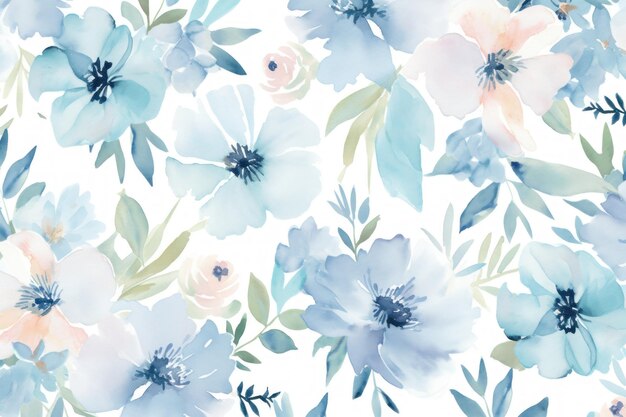 Colorful Flower Watercolor Pattern Background Wallpaper Valentine's Day Banner Abstract Winter