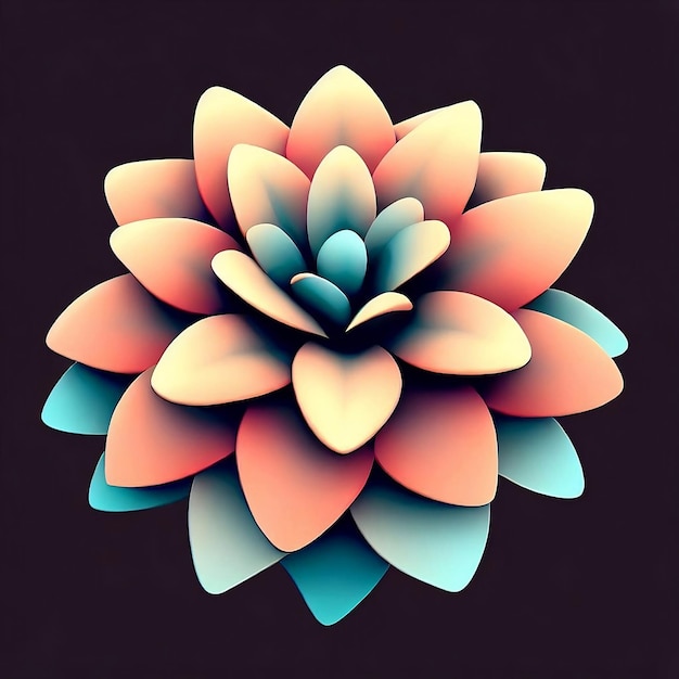 A colorful flower with a black background