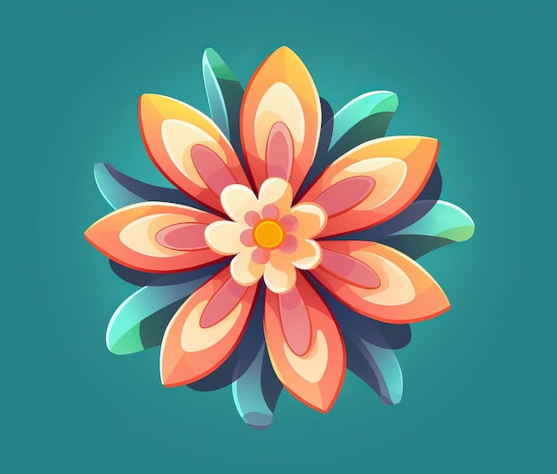 A colorful flower with a blue background