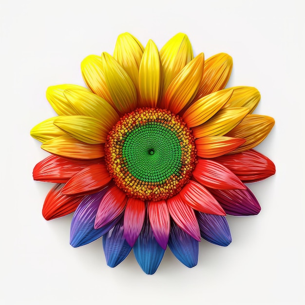 A colorful flower with the word sunflower on it