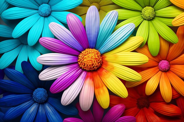 a colorful flower with the word