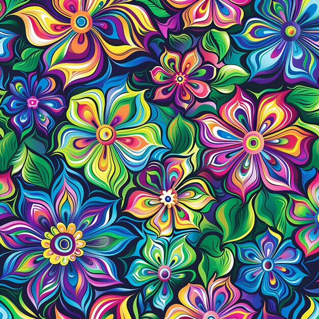 colorful flowers are shown in colorful colors