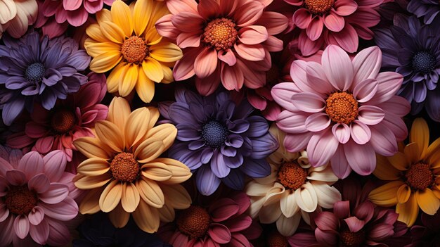 Colorful flowers Background Image HD