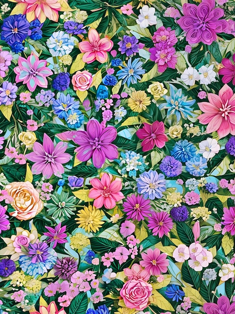 Colorful flowers background