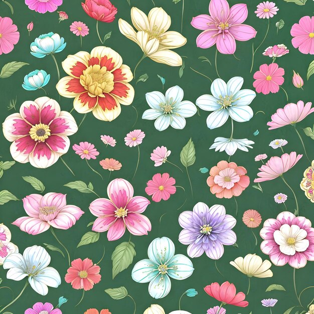 Colorful flowers background