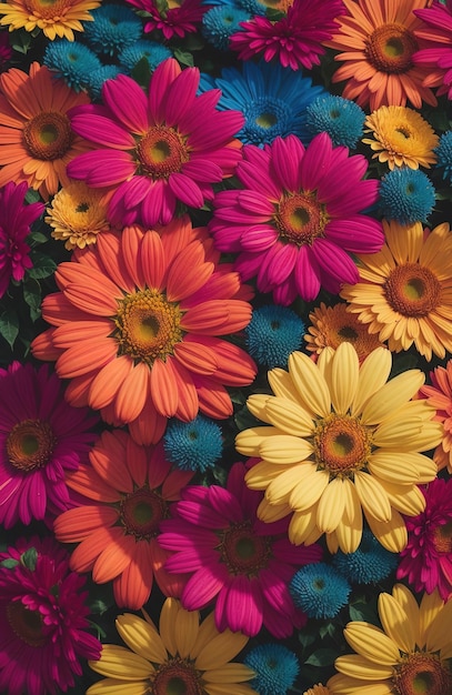 Colorful flowers background