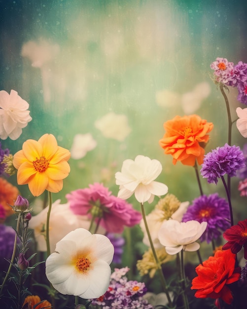 Colorful flowers background