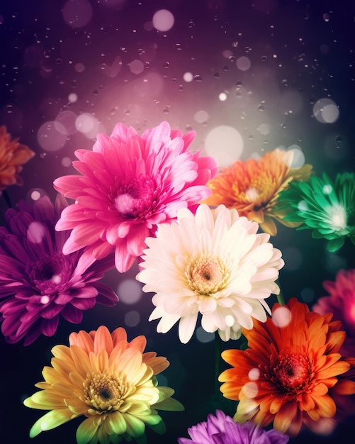 Colorful flowers background