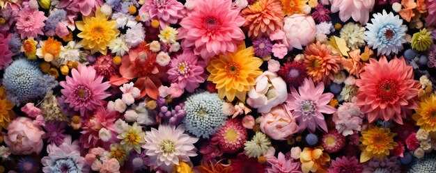 写真 色とりどりの花がき画面全体を満たします