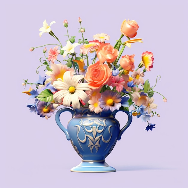 Colorful flowers bouquet floral arrangements vase decoration pictures AI Generated Art