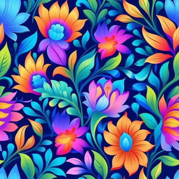 Colorful flowers on a dark background.