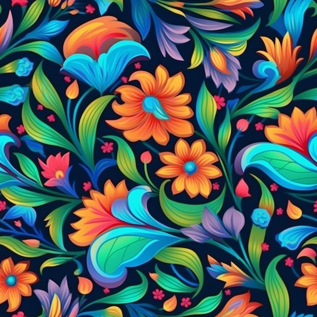 Colorful flowers on a dark background.