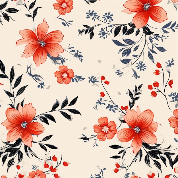 A colorful flowers floral seamless pattern