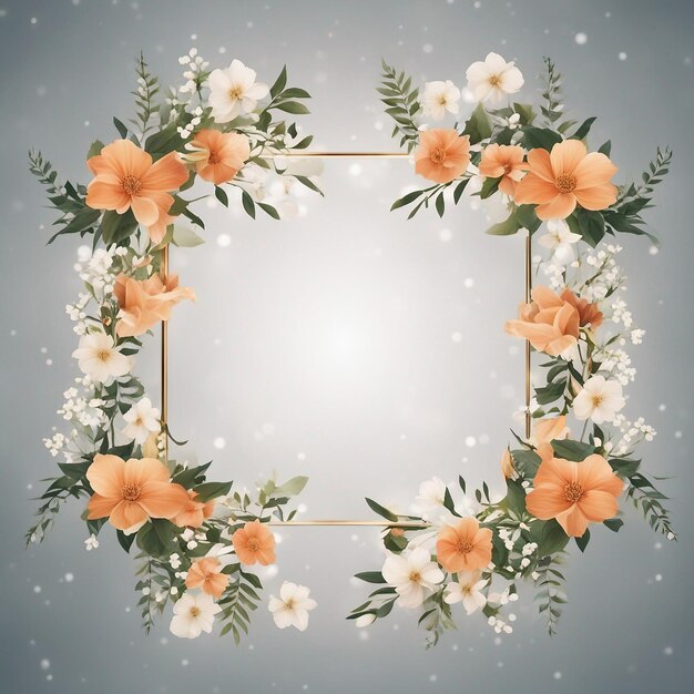 Photo colorful flowers frame border floral frame