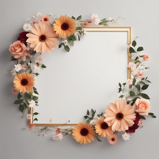 colorful flowers frame border floral frame