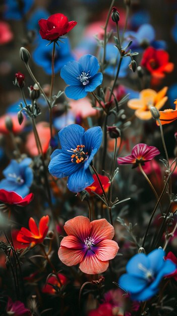 Colorful flowers in the garden generated by ai