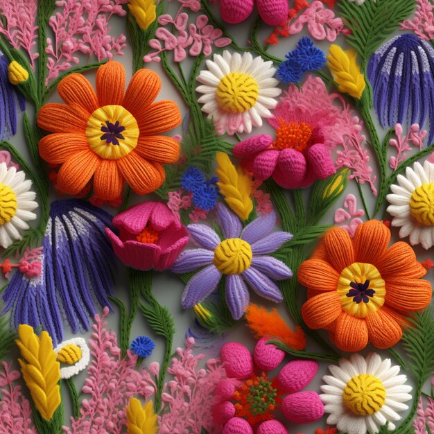 Foto illustrazione di fiori colorati