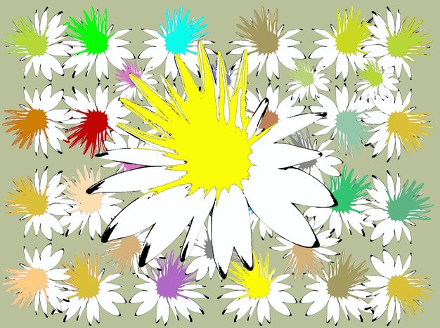 Photo colorful flowers ilustration