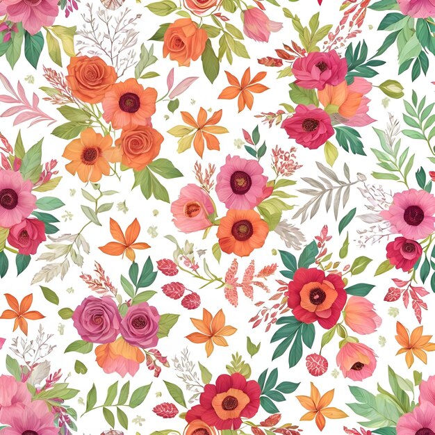 Colorful flowers pattern