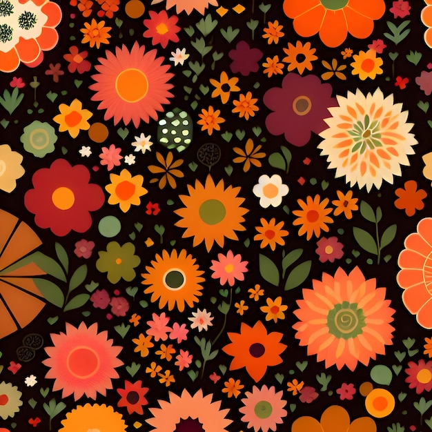 Photo colorful flowers pattern