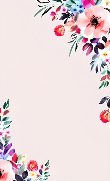 Colorful flowers on a pink background