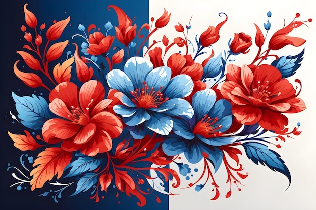 colorful flowers vector art watercolor effect