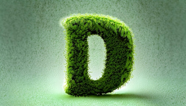 Colorful fluffy 3d letter D